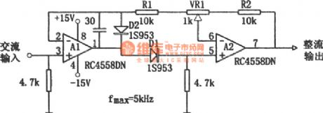 High Input Impedance Double Wave Linear Detection Circuit with Simple Adjustment(RC4558DN)