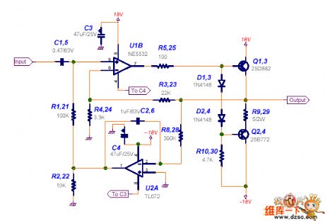 LLC-KING AB class amplifier circuit diagram
