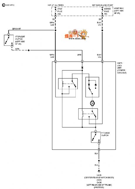 Mazda shift interlock circuit diagram