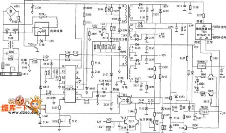 Color monitor switching power supply (TEAl504) circuit diagram