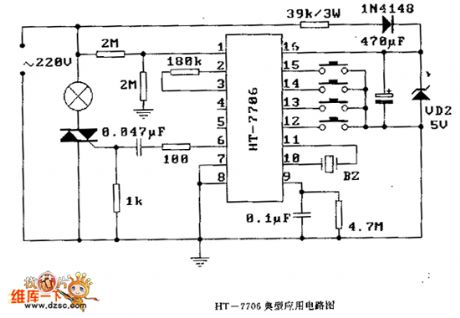 HT-7706 Typical application circuit diagram