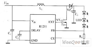 R1211 White LED driver circuit diagram