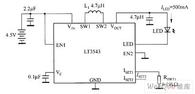 LT3543 White LED driver circuit diagram