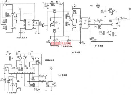 Multi-functional remote control circuit (555, LM909)