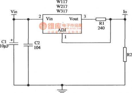 constant current source application circuit of Wll7,W217,W317