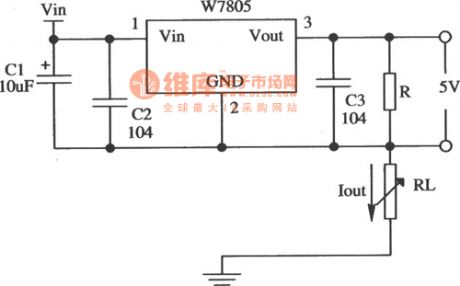 application circuit of constant current source of W7805