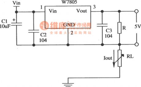 application circuit of constant current source of W7805