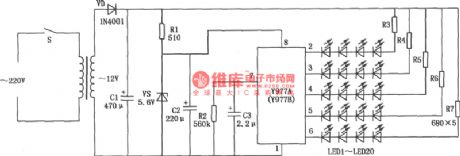 Decorative light controller composed of the Y977A／B