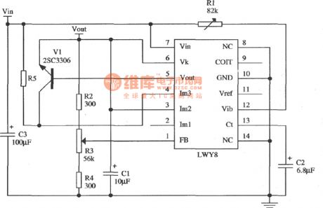 expansive flow application circuit of LWY8 positive integrated voltage stabilizer