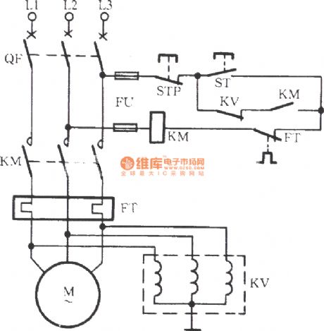 Three coils voltage relay balance control broken phase protection circuit