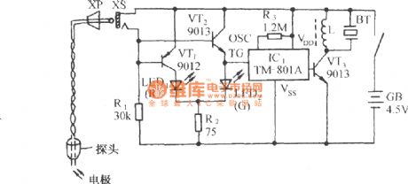 Deep well water level detection sound and light alarm circuit