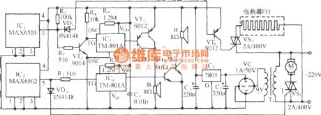 The upper limit and lower limit temperature control audio alarm circuit MAX6502/3