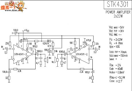 STK4301 Typical application circuit diagram