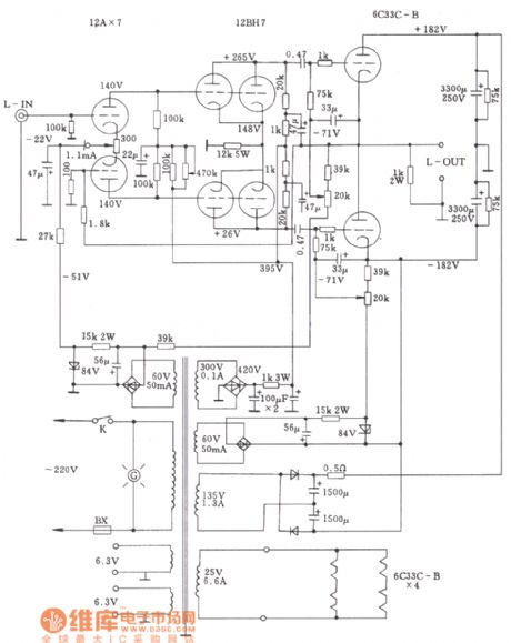 New three-pole power tube OTL power amplifier circuit diagram