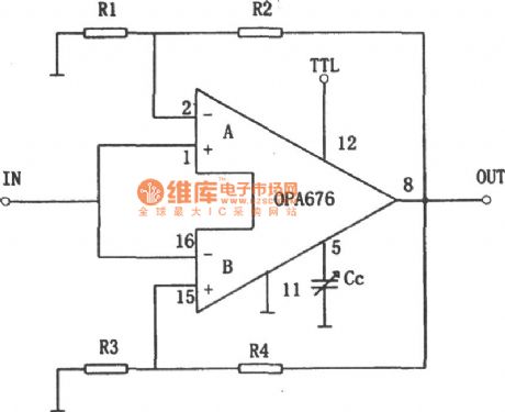 Gain Programmable Amplification Circuit Composed Of OPA676