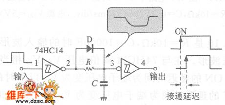 Switch delay circuit with only the delaying of rise part