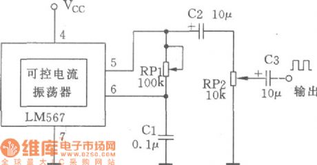0.1Hz～500kHz signal source circuit made by LM567