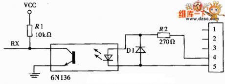 MIDI receiving circuit diagram