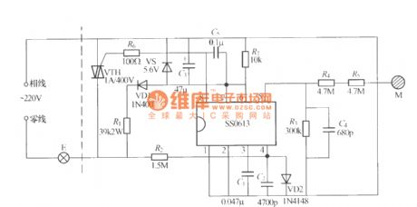 SS0613 Touching stepless dimmer circuit
