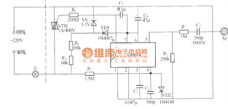 SS0614 Touching stepless dimmer circuit