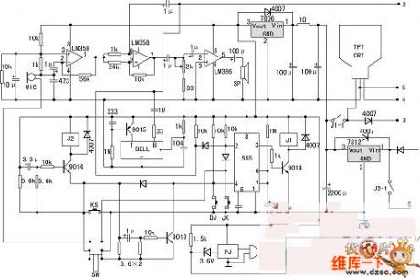 Black-And-White Wall Hanging Visible Doorbell Circuit