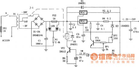 The adaptive and adjustable regulated power supply made by LM317