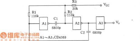 CMOS gate voltage-controlled oscillator circuit