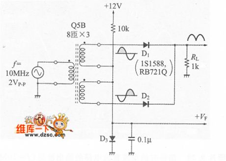 The full-wave rectifier circuit of high-frequency response using balanced output transformer