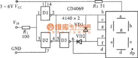 The Circuit Diagram of Text-display Logic-pen Consists of Gate Circuit  (CD4069) 1st