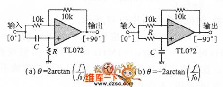 The RC phase-shift circuit with unchanged Output amplitude