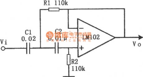 The Circuit Diagram of Active High-pass Filter (LM102)
