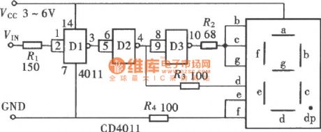 The Circuit Diagram of Text-display Logic-pen Consists of Gate Circuit  (CD4011) 2nd