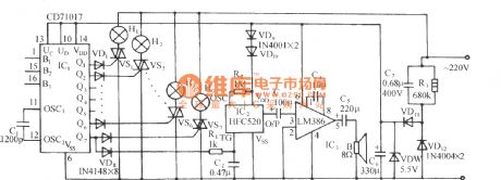 CD71017 multi-function programmable lantern control circuit with sound waves