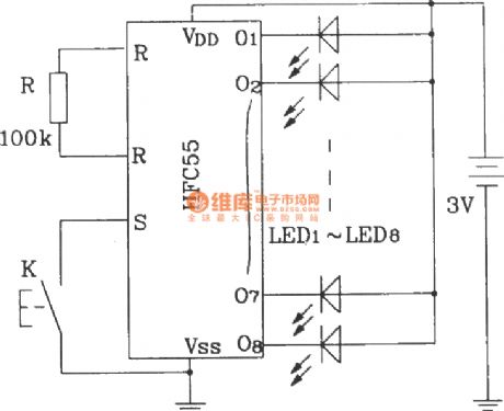 Typical application circuit of HFC55 audio control IC
