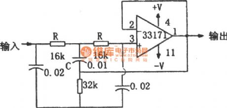 The circuit diagram of notch filter consists of MC33171