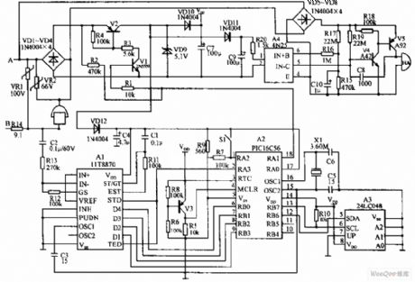 Microcomputer Telephone Cost-Saving Device Circuit Diagram