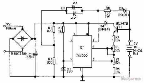 Automatic Ni-Cd Battery Charger Circuit Diagram