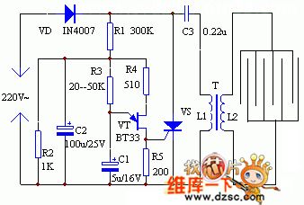 Electronic flykilling device principle diagram