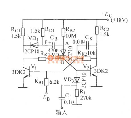 Monostable circuit with a long-time delay