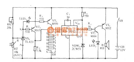 Lower limit temperature bird sound alarm and automatic heating control circuit