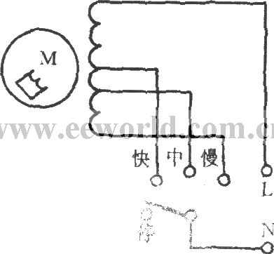 Single-phase shaded pole winding tap speed regulating circuit