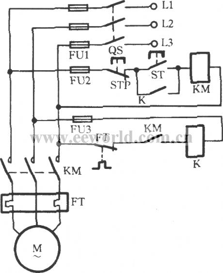 Simple three-phase electromotor broken phase protection circuit