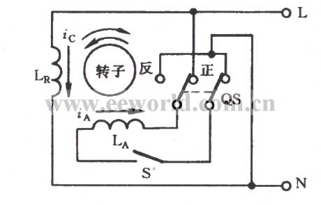 Split-phase start type single-phase electromotor