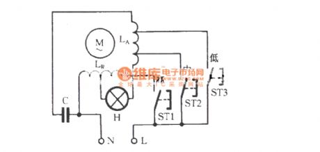 Single-phase motor winding tap speed regulating circuit