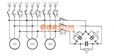 Several motors self-excitation brake circuit
