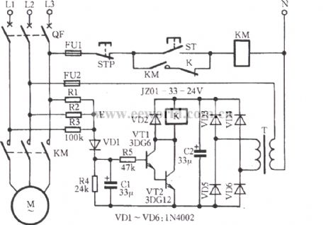Electric relay open phase protection circuit