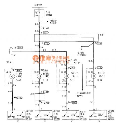 Southeast Soveran door light electrical system circuit diagram