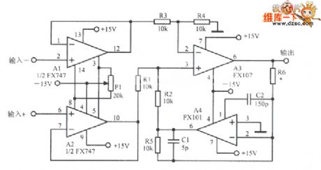 A differential amplification circuit diagram