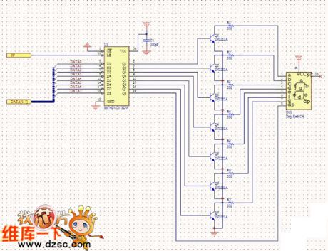 8-segment LED driver circuit diagram