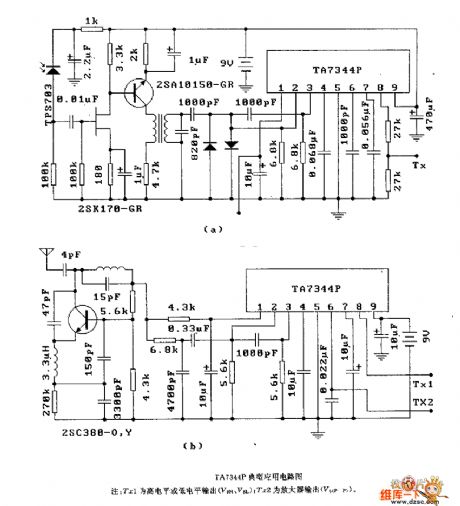 TA7344P Typical application circuit diagram